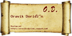 Oravik Dorián névjegykártya